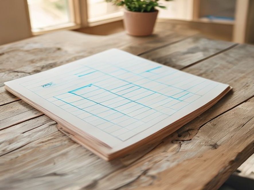Anteckningsbok med framstegsspårning och färgglada markeringar på ett minimalistiskt skrivbord